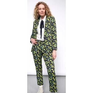 Wildfang The Empower Wide Leg Trouser, Lemon Citrus Black, Plus Size 26W, NWT